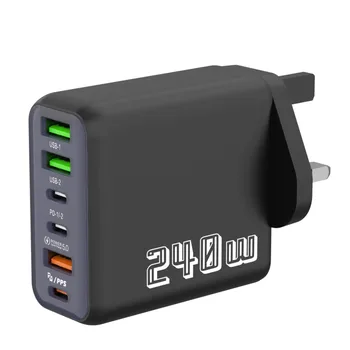 Chargeur USB C PD 6 ports 240W, charge rapide 3.0, type C, chargeurs de téléphone USB, adaptateur de charge super rapide pour iPhone, Samsung, Xiaomi