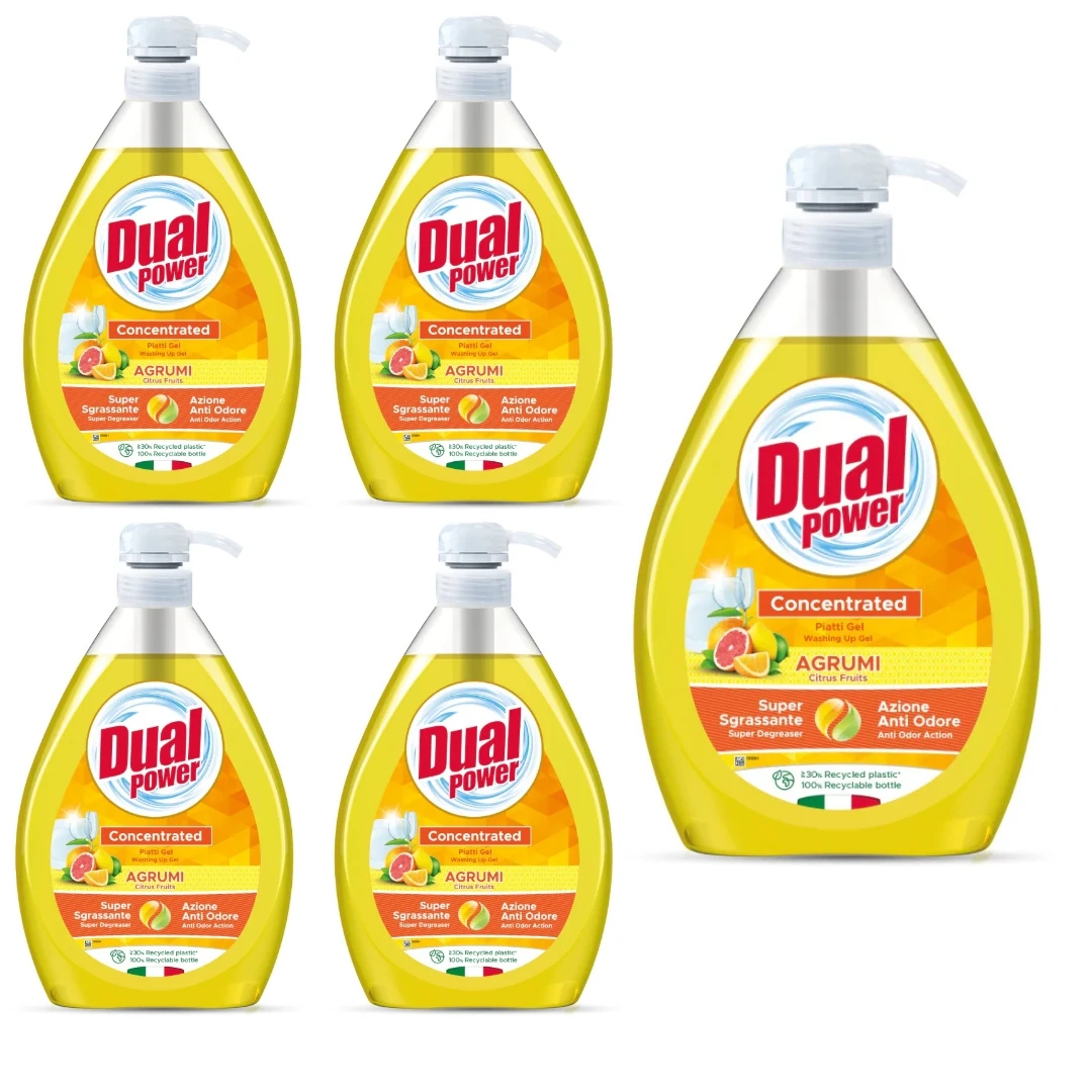 Płyn do naczyń Concentrated Piatti Gel Agrumi 5x1l Dual Power z pompką z Polski za $13.85 / ~50zł