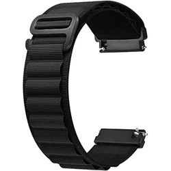 Versatile 20mm Alpine Loop Watch Band - Durable Sport Bracelet Strap for 22mm watchband (4. Black)