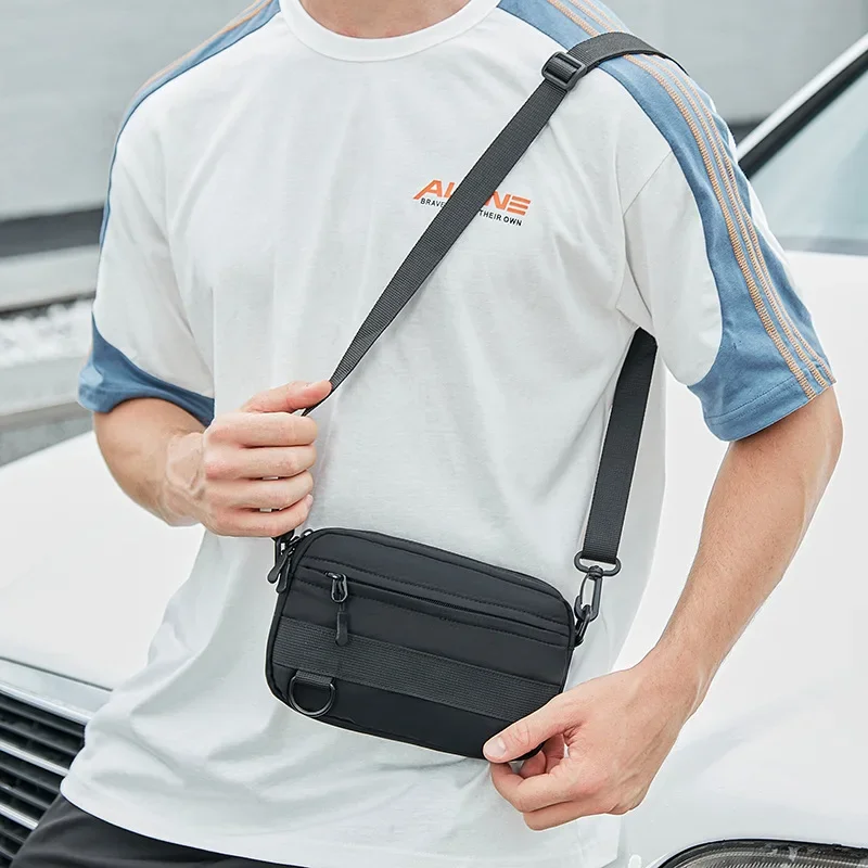 Men's Cross Shoulder Bag Small Canvas Crossbody Bags for Man Oxford Cloth Fashion Sling Messenger Phone Bags Male Sports Handbag - 3