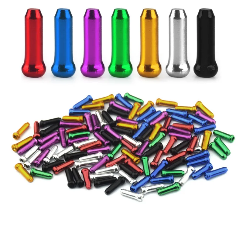 Bike Cable End Caps 50Pcs Alloy Road Mountain Bikes Brake Tips Shift