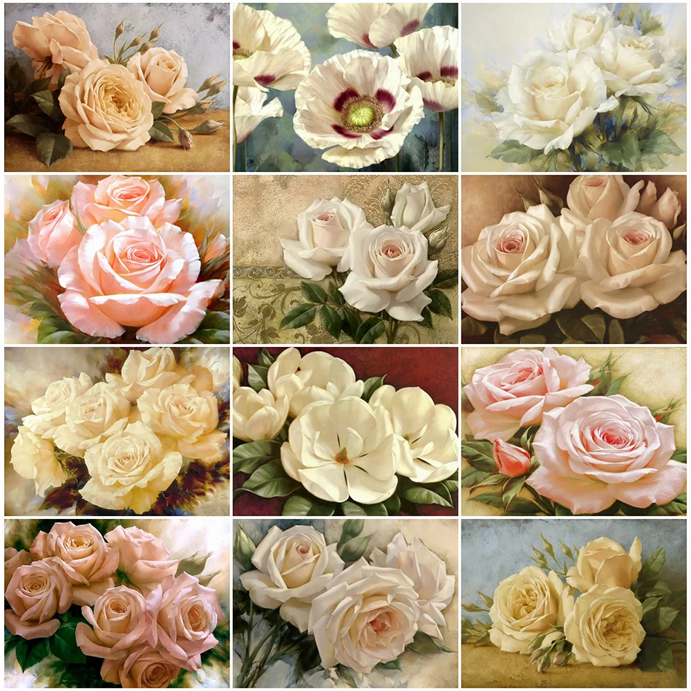 

5D DIY Diamond Painting Rose Flowers Series Embroidery Mosaic Handicrafts Pictures Full Drill Cross Stitch Kit Living Room Decor