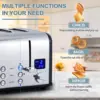 4 Stainless Steel Toaster,LED Display & Extra Wide Slots,6 Shade Settings,Cancel/Bagel/Defrost Function,Removable Crumb Tray 5