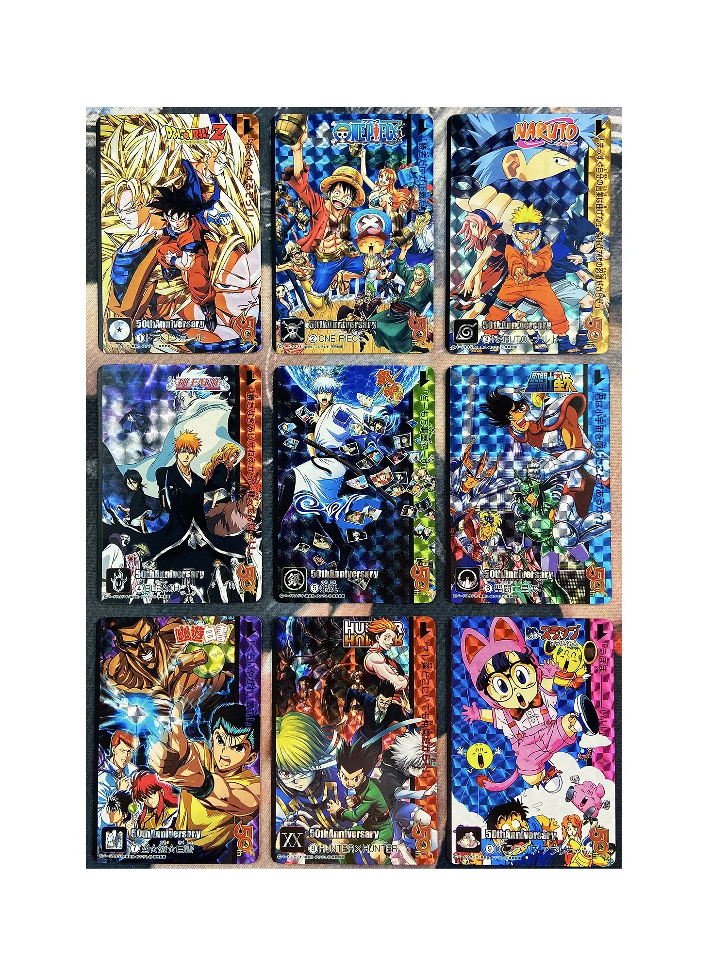 Jump 50th Anniversary Weekly Shonen Dragon Ball Z One Piece Hobby Collectibles Game Anime Collection Cards 9pcs/set