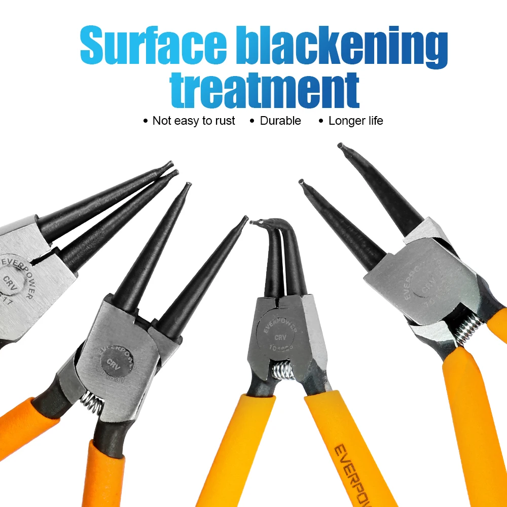 NINDEJIN 내부 외부 서클립 플라이어 5인치 7인치 Cr-V 고정 링 스냅 링 C-클립 플라이어 클램프