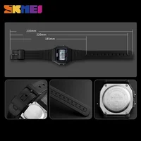 Skmei-Montre-bracelet numérique étanche pour femme, affichage de la date et de la semaine, montres de sport pour couple, mode féminine, 1412 5