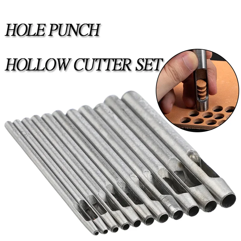 Carbon Steel Round Hole Punch Cutter Set for Leather Craft