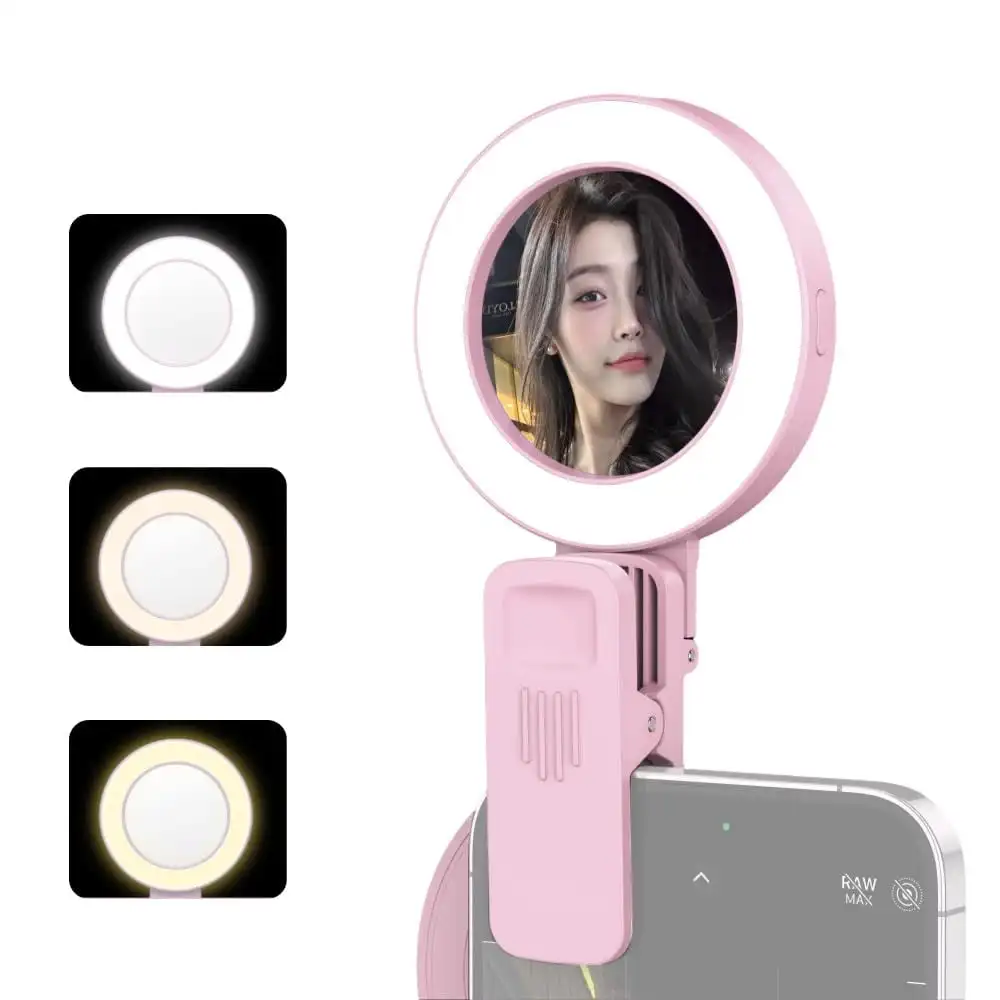 휴대 전화 필라이트 셀카 미러, 이중 목적 후면 카메라, 셀카 클립 아티팩트, 미니 접이식 휴대용 충전식