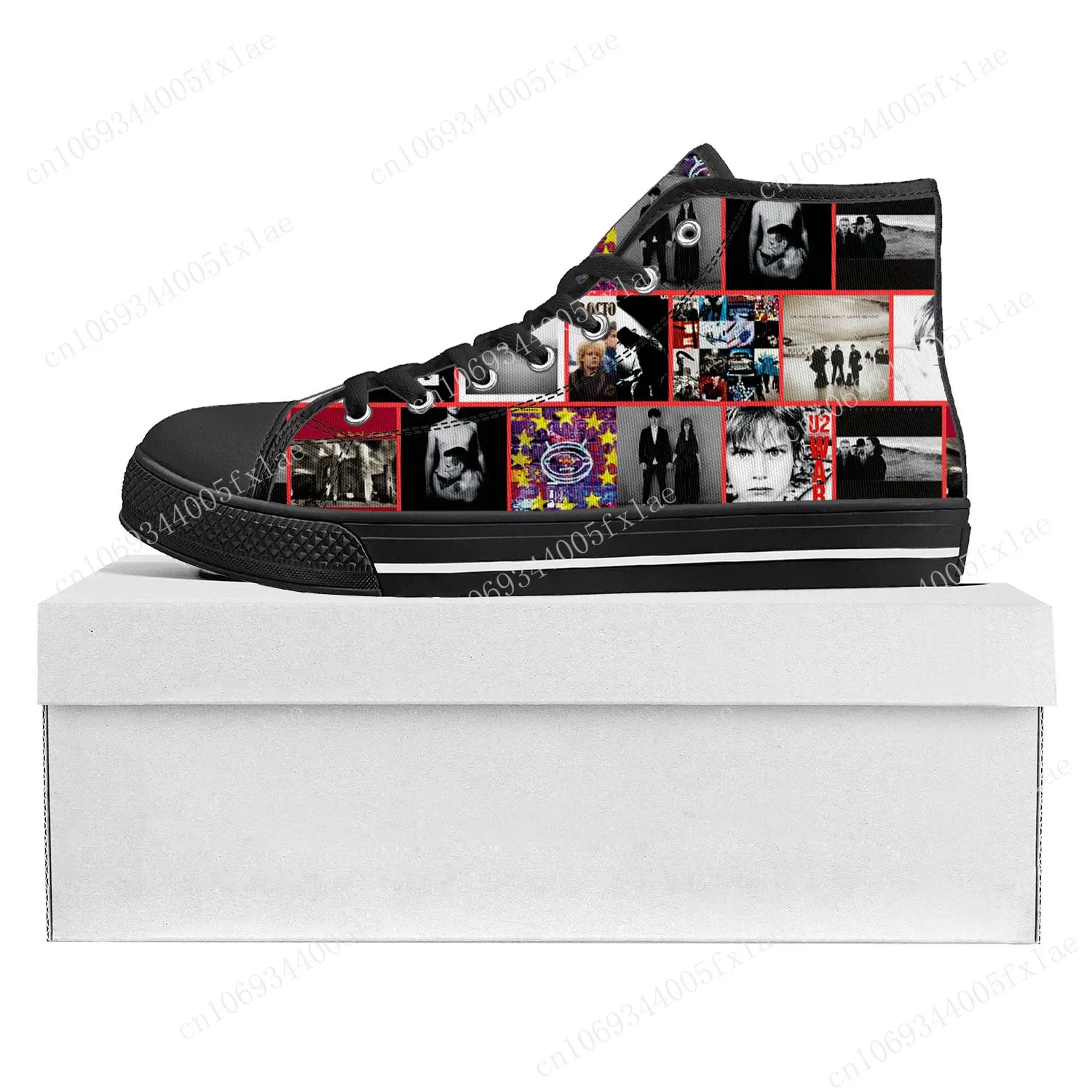 U2 Rock Band Fashion Punk High Top High Quality Sneakers Mens Womens Teenager Canvas Sneaker Casual Couple Shoes Custom Shoe