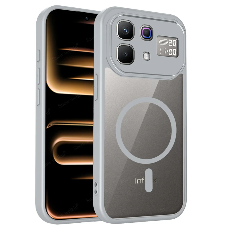 Sleek Magnetic Transparent Silicone Phone Case with PC Back & TPU Bumper - Shockproof & Stylish Cover