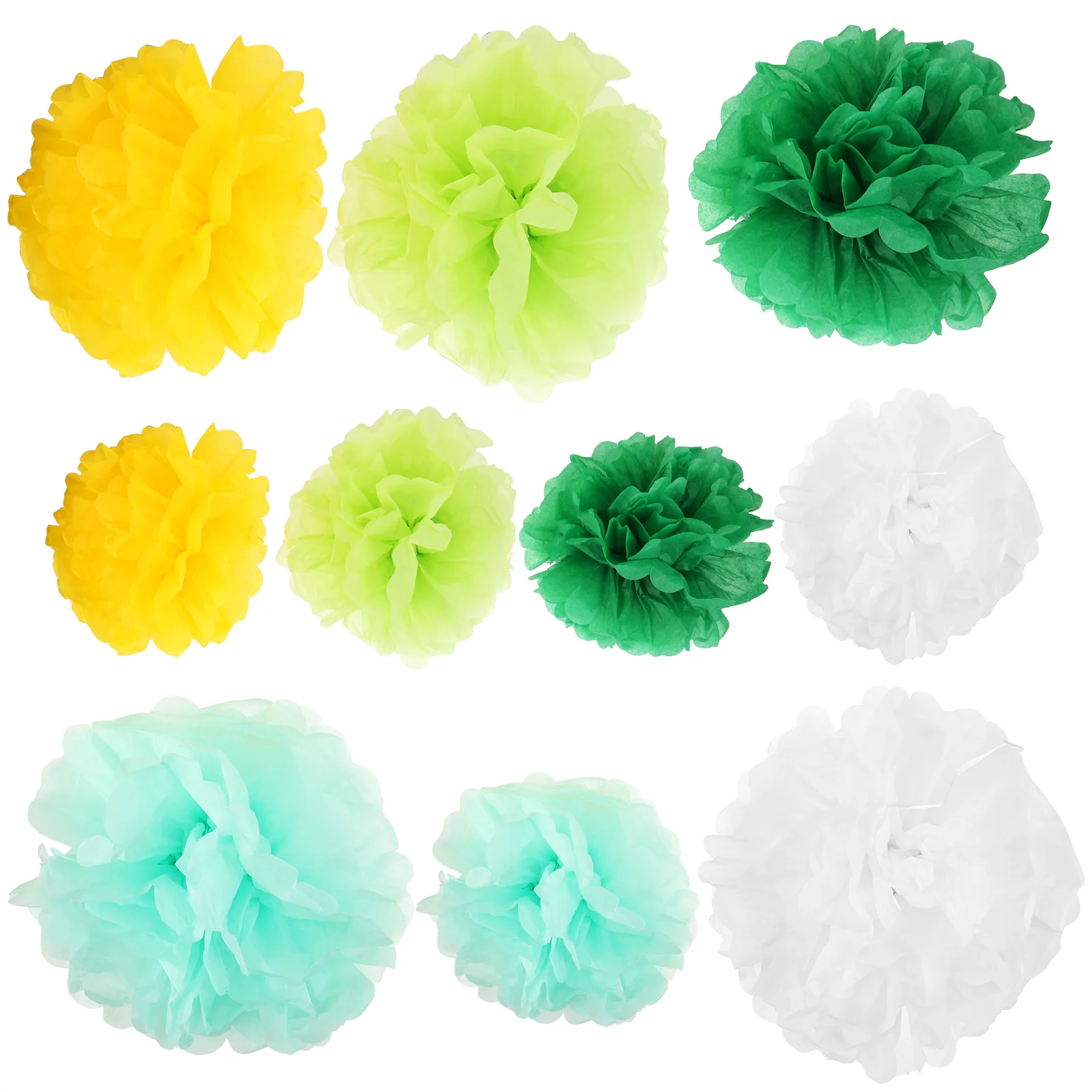 

15 PCS Green Paper Flower Ball St Patrick's Day Decoration Creative Pom Poms Wedding Copy Balls