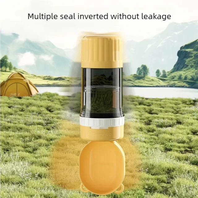 2 in 1 Portable Dog Water Bottle Pet Water Container with Food Storage Pet Travel Drinking Bowl for Dogs Cats Pet Supplies 2
