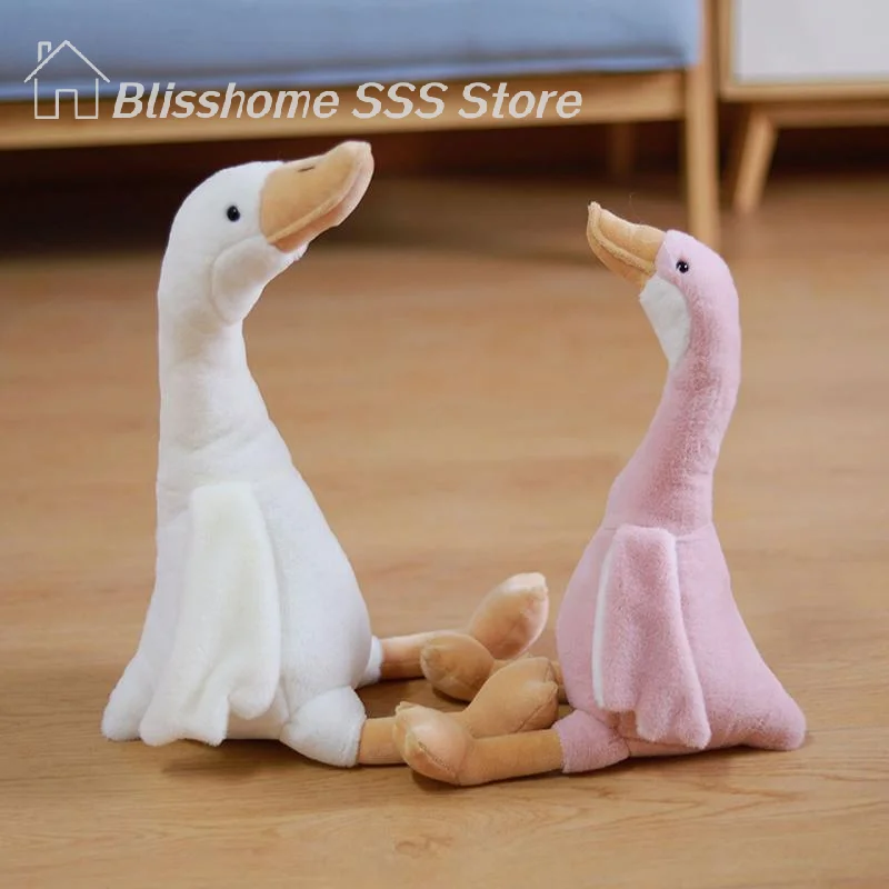 【S】긴 목 거위 인형 귀여운 부드러운 인형 플러시 동물 장난감 어린이를 위한 어린이 생일 선물