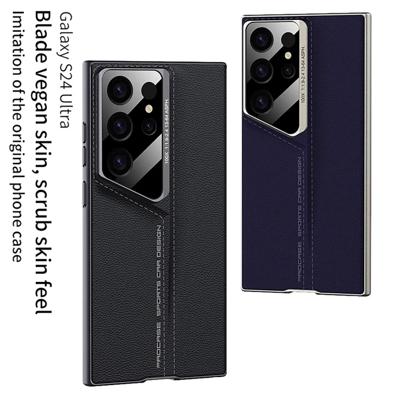 

New for Samsung Galaxy S23Ultra Blade Plain Leather Phone Case S24ultra Protective Cover Lightweight Cross-Border