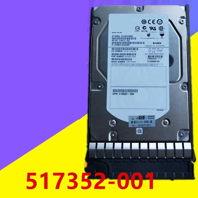 

Original New HDD For HP 450GB 3.5" SAS 32MB 15K For Server Hard Drive For 517352-001 516816-B21 516832-004