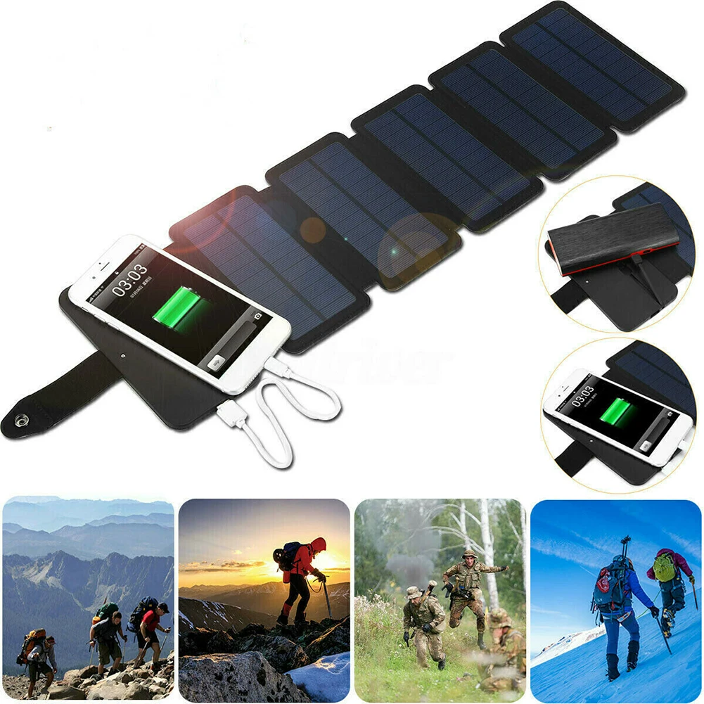 

Solar Panel Folding Photovoltaic Power Supply Outdoor Camping Hiking USB Mobile Solar Folding Charger Alternative Energy Supplie