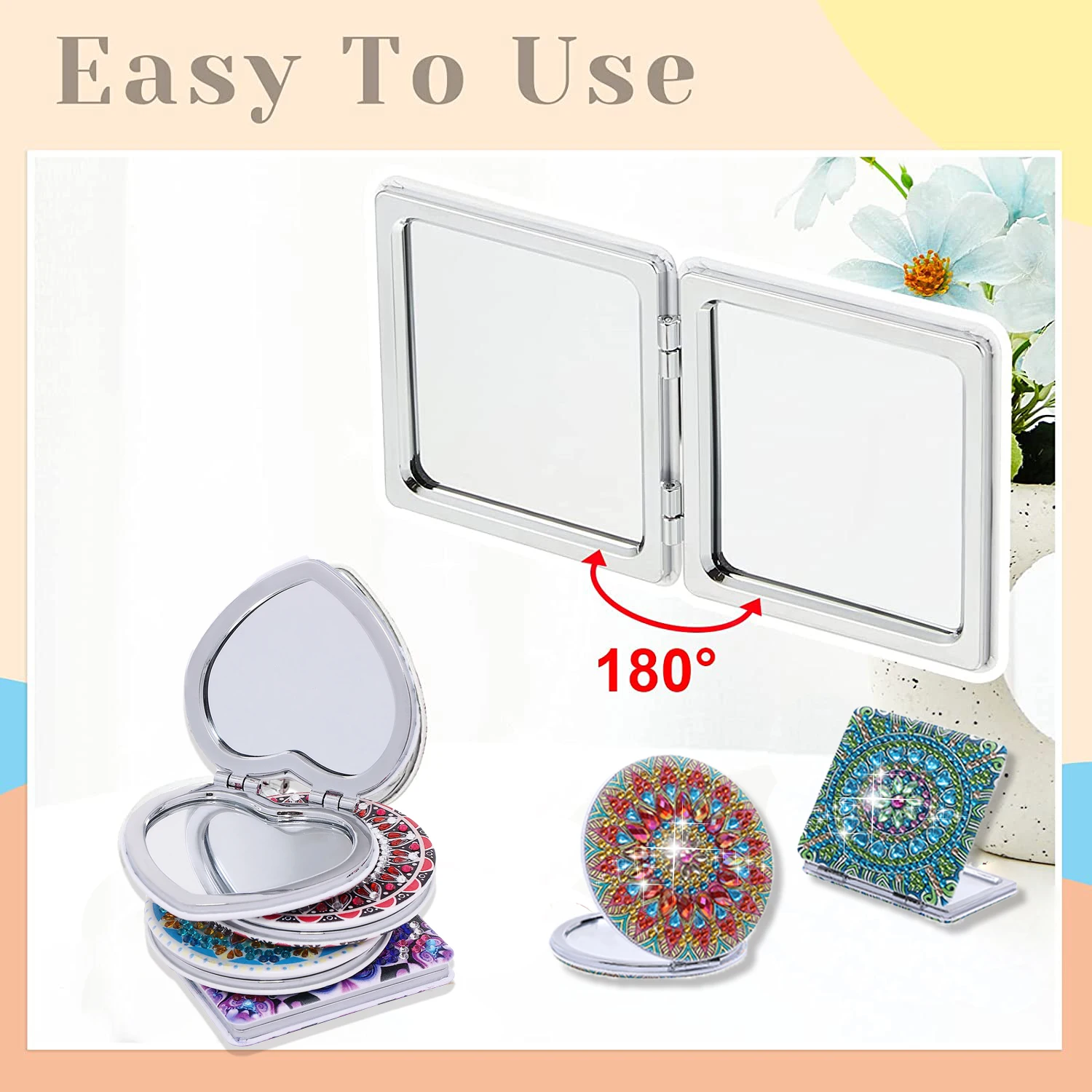 DIY Mandala Diamond Art Compact Mirror 3