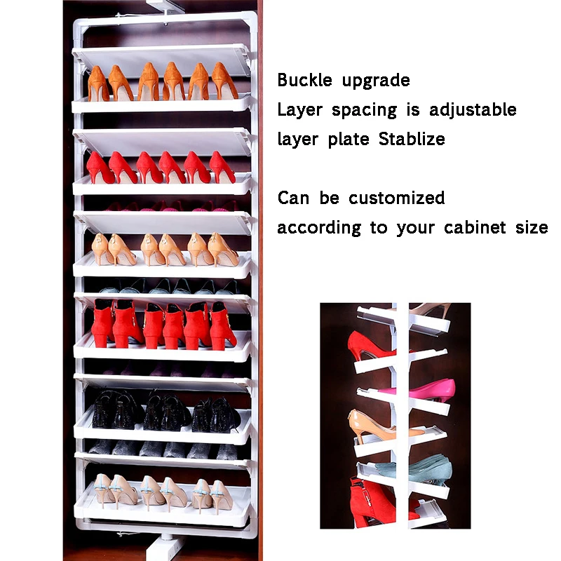 360° Rotating Shoe Rack 2-layer Pull-out Shoe Cabinet Rack height