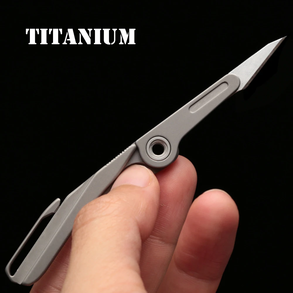 Titanium Folding Knife EDC Portable Pocket Knife Emergency Key Medical  Survival Multi-Tool Clone 10pcs Knives Replaceable Blades - AliExpress