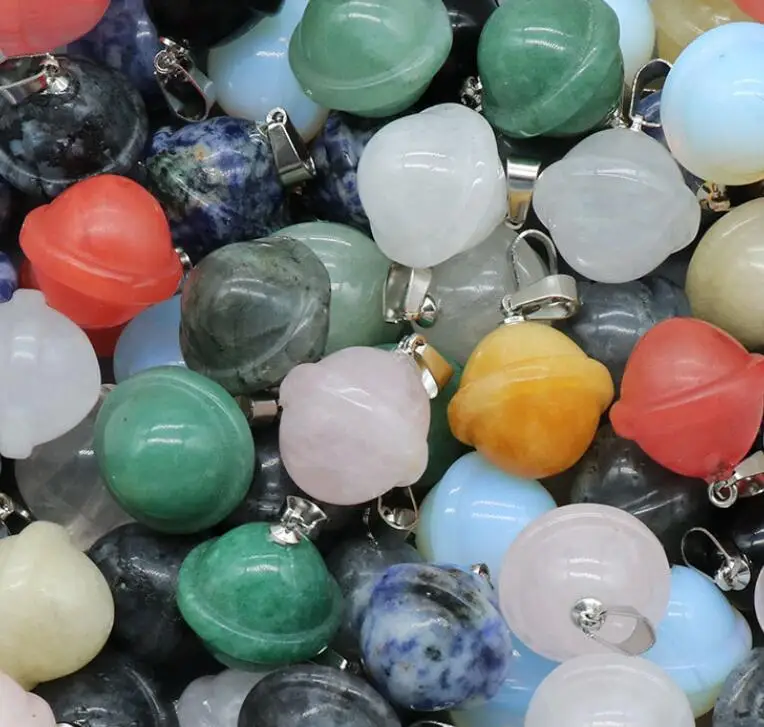 Natural Crystal Mini Planet Galactic Planet Charms Rose Quartz  Aventurine Labradorite Stone Pendant For DIY Necklace