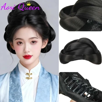 Synthetic Hanfu Hair Claw Clip Integrated Ancient Style Hairdo Headwear Tang Dynasty Style Coiffure Hair Pack for Costume 1