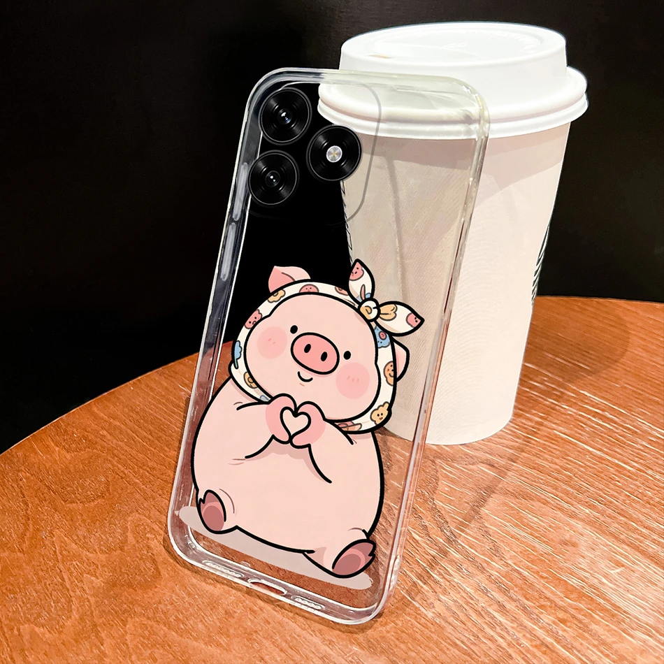 Lovely Animal Cartoon Soft Clear Silicone Phone Case - Lightweight and Durable Cover