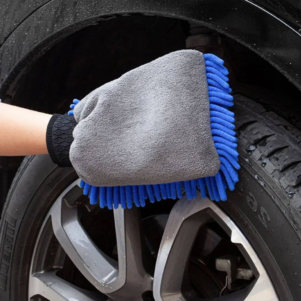 

Double-sided Microfiber Car Washing Gloves Soft Car Interior Body Tire Cleaning Brush Auto Care Cleaning Tool Car Accessories