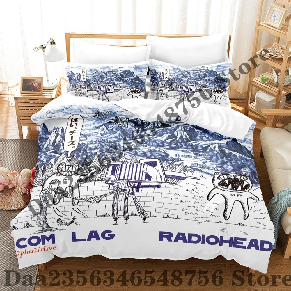 100% Cotton Vintage Radios Duvet Cover Full Size – Tie Dye Hippie Style Bedding Set