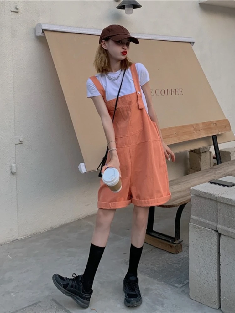 

2022 Summer New Korean Ins Soft Girl Casual All-match Overalls Overalls Workwear Wide-leg Straight Pants Ladies jump suits