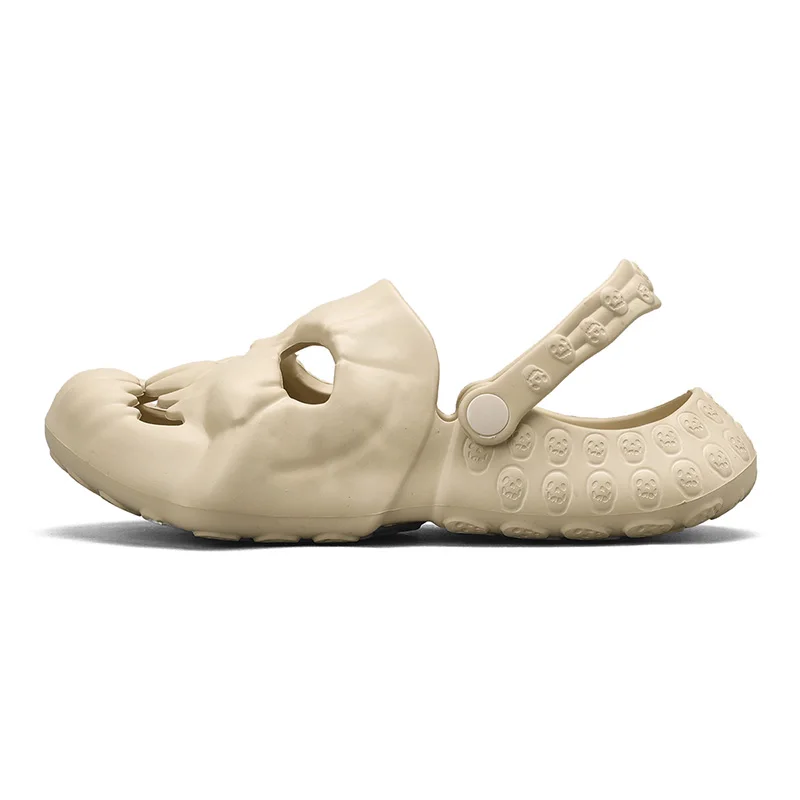 New Men Slippers For Home Chic Indoor Outdoor Shoes Non-slip Comfortable Shoes Skull Retro Trend Beach Sandals For Men