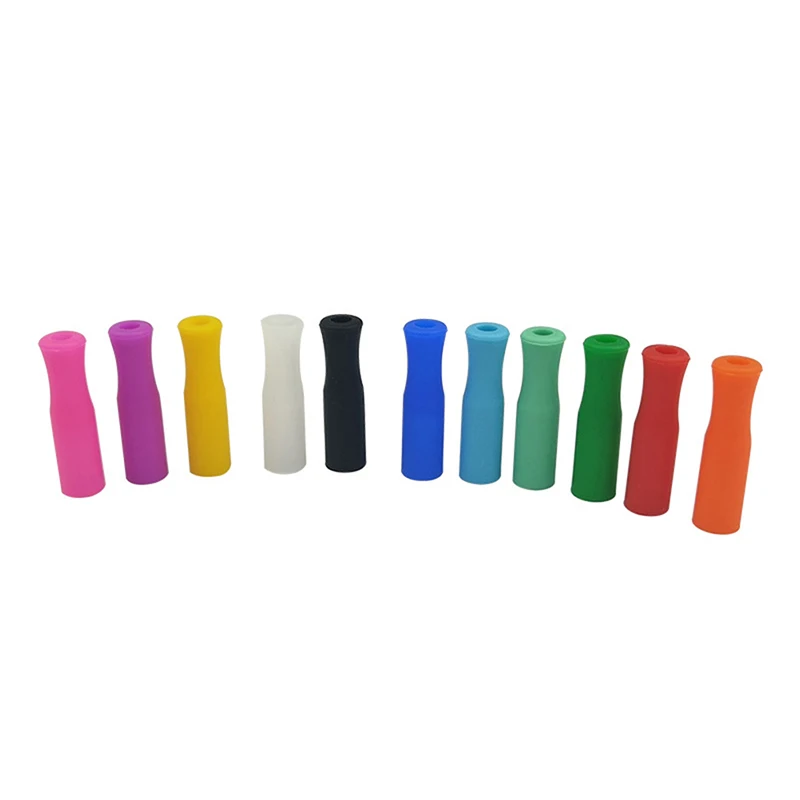 6/10Pc Cap Anti-scald Teeth Protector Bar Reusable Stainless Steel Straw Food Grade Accessories Silicone Tip 6mm Silicone Nozzle