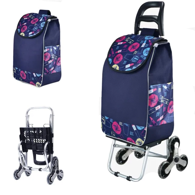 Összecsukható Szállítás Trolly Kis Húzó Háztartási Vásárlás Hegymászó Épület Hordozható Öreg Ember Húzza Rúd Sofőr Kocsi