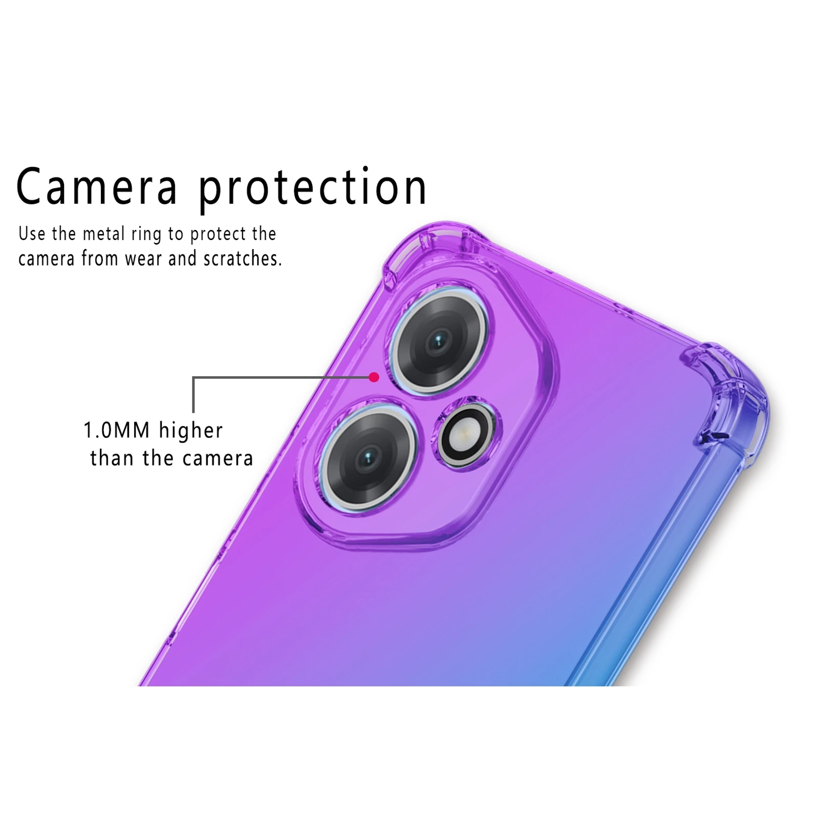 Shockproof Clear Gradient TPU Case - Protective Cover Shell Coque s