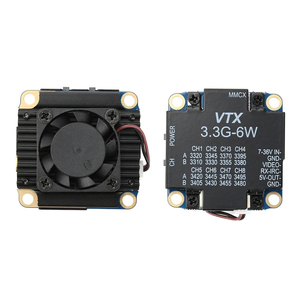 VTX 3.3G 6W Transmetteur Audio Vidéo Sans Fil FPV 3.3GHz 16 Canaux