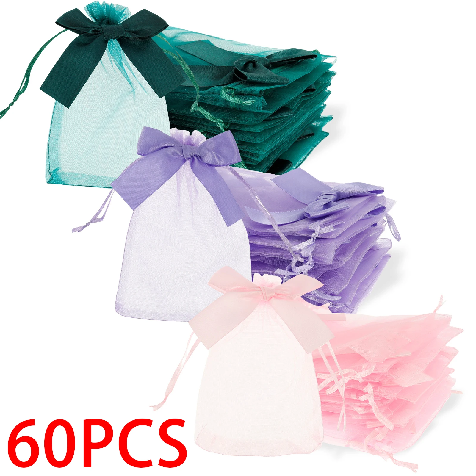 Organza Wedding Party Gift Bags Transparent Mesh Pouches