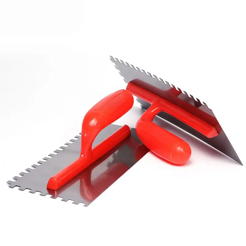8x8mm/6x6mm Stainless Steel Plaster Finishing Trowel Square Notch Anti-slip Tile Scraper Building Tool inox pintura