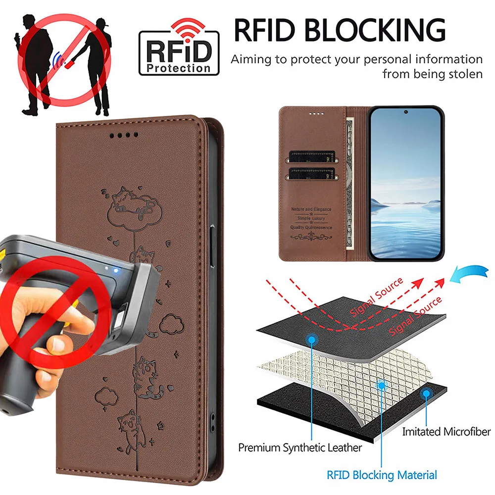 Leather Flip Wallet Case - Elegant Protective Cover
