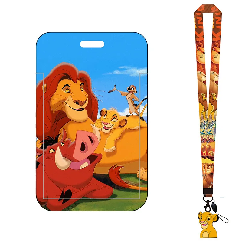 Disney Lion King Kids ABS Slide Lanyard ID Badge Card Holder, ID Card Key Wallet for Employee Nurse Doctor