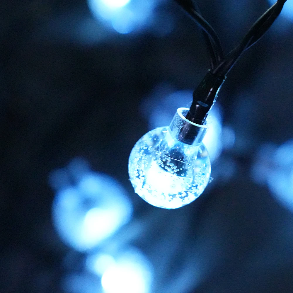 Description Picture 4 of item7M 50 Big Bulb Solar Crystal Ball Solar String Lights 8 Modes Waterproof Lamp For Garden Party Courtyard Decor Holiday Lighting