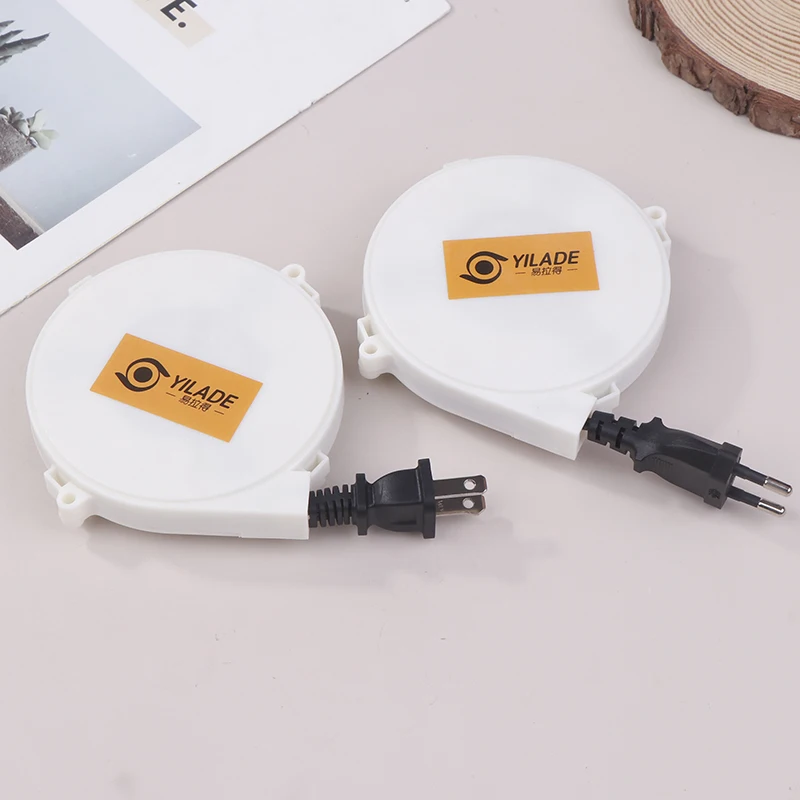 Efficient 220v Retractable Camping Power Reel Cable, US EU Compatible, 1.6m Length