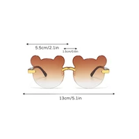 Rimless Bear Kids Sunglasses for Boys and Girls, Summer Sun Shade Netflix INS Style Accessories Photography 6