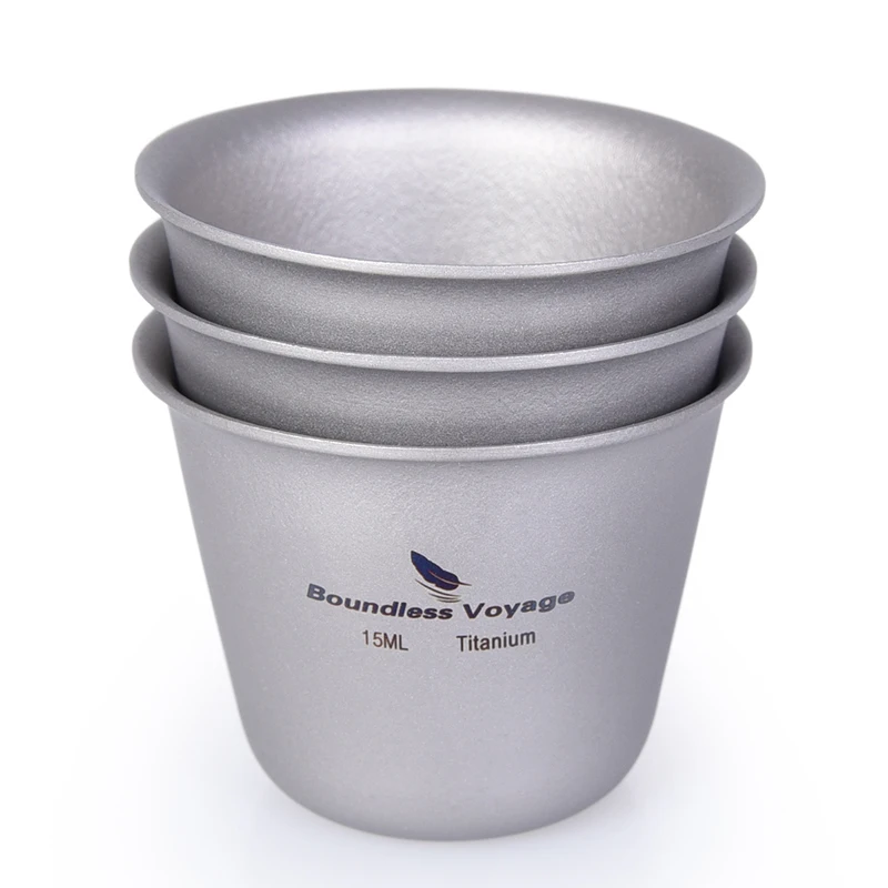 Boundless Voyage Titanium Wine Cup Sake Beer Glass Espresso Tea Cup Outdoor Travel Drinkware Flask Flagon Teacup Mini 15ml 6