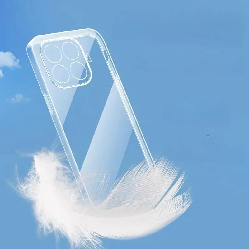 Transparent TPU Phone Case - Clear Liquid Silicone Soft Cover Protective Back Shell
