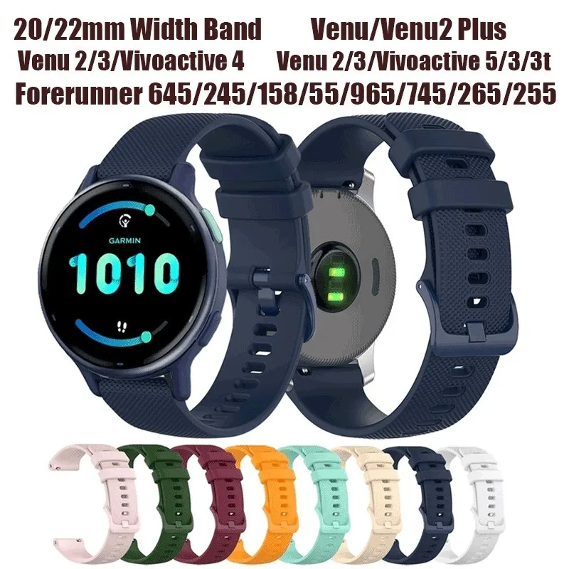 Versatile Silicone Watch Strap Band - 20mm/22mm Adjustable Bracelet Wristband