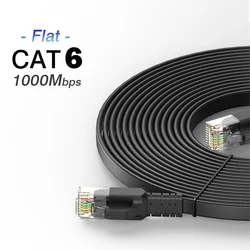High - Speed CAT 6 Flat Ethernet Cable - Gigabit LAN Network Patch Cord - 20m (Flat CAT 6)
