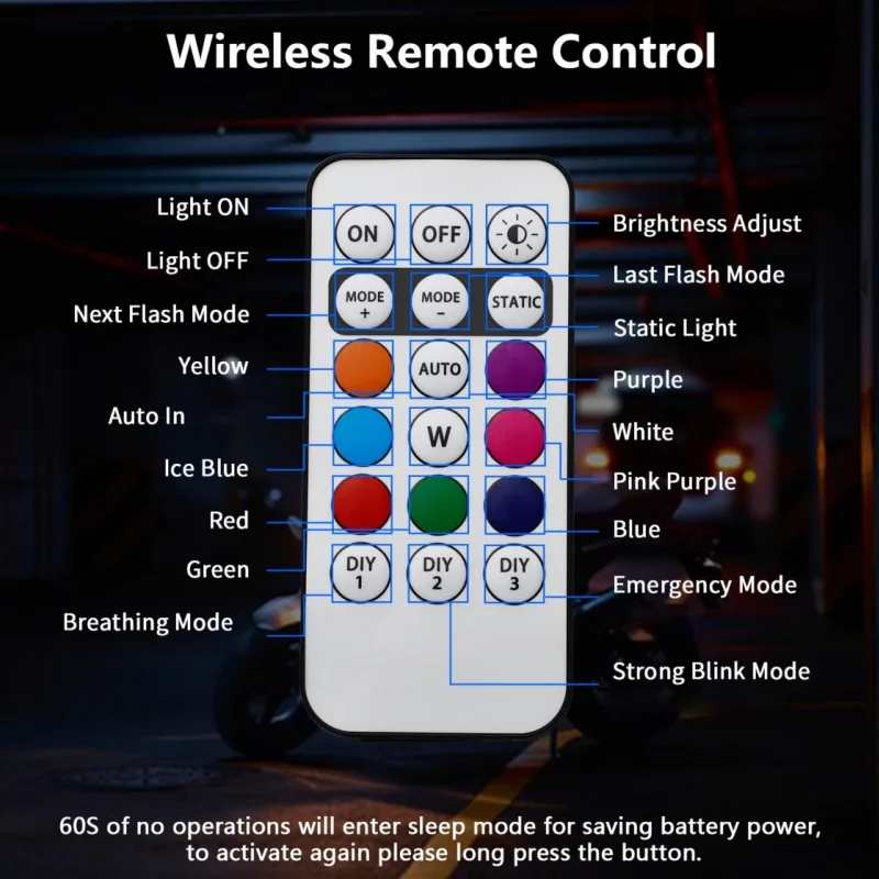 LED Lights With Remote Control 8 Colors USB LED Lights For Car Motorcycle Drone Aircraft Bike Truck Accessories For Men 4