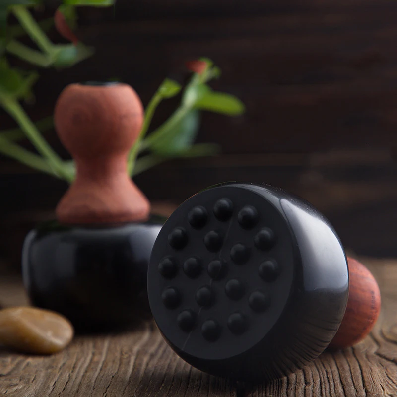 Portable Bianstone Warm Moxibustion Apparatus, Round Massager, Gua Sha Board, Digital Temperature Control Tai Chi Ball
