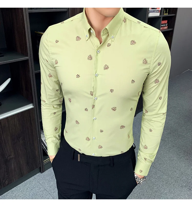 Fashion 2019 Men Shirts Autumn New Slim Fit Shirt Men Long Sleeve 