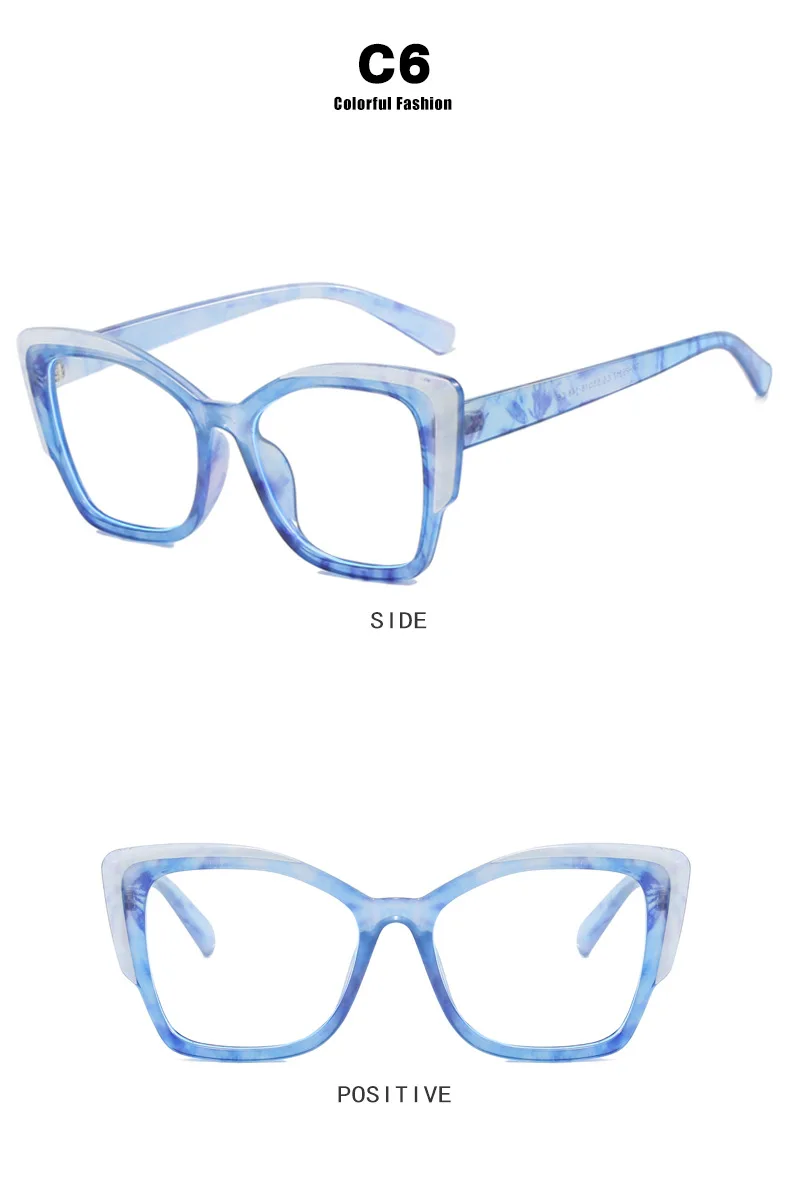 TR90 Trendy Luxus Cat Eye Großen Rahmen Anti Blaues Licht Gläser Frauen Männer Marke Designer Optische Brillen Für Büro Arbeit О www – Detail 11