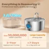 304 Stainless Steel Cat Water Fountain Automatic, 3.2L/108.2oz Pet Fountain Dispenser for Inside Dog Cats Drinking 2